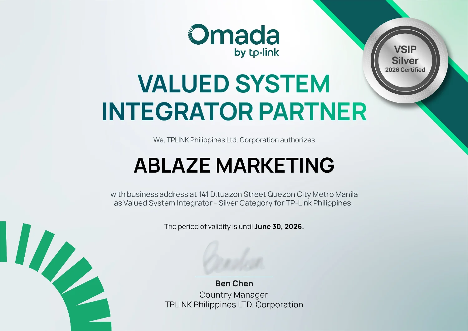 2026 VSIP Certificate_ABLAZE MARKETING